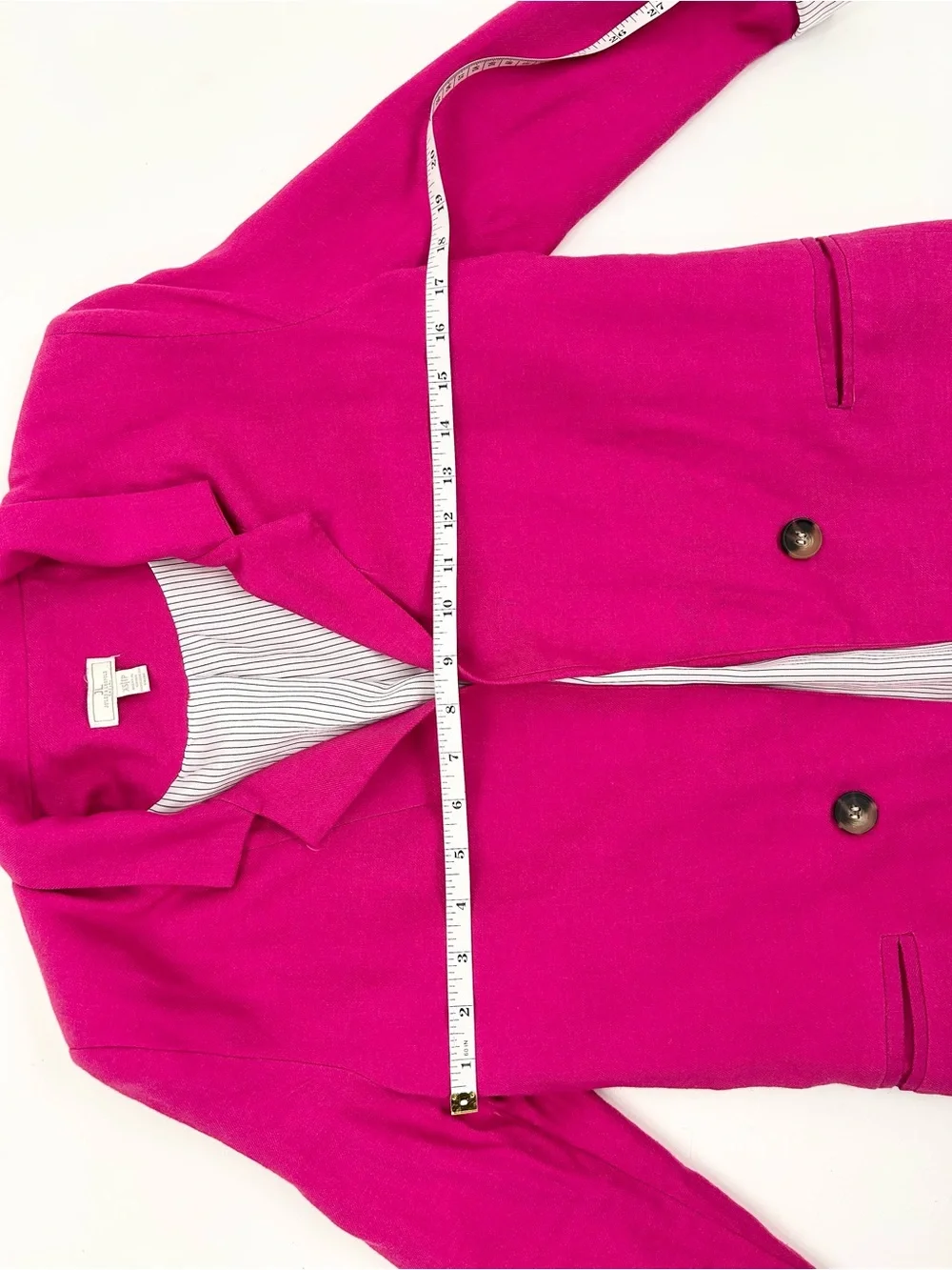 Jules & Leopold Hot Pink Linen Blend Double Breasted Blazer Women’s XS Petite